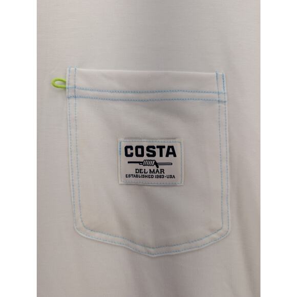 NWOT Costa Del Mar Pocket Short Sleeve T-Shirt in Snow White sz Medium - Picture 3 of 5